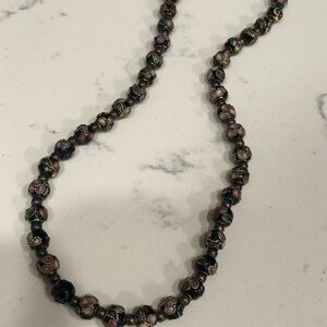 Vintage Chinese floral cloisonné necklace